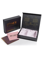 Set 2 Fete de Perna Matase Naturala Mulberry, 22 Momme, 6A, Pink, Cutie Cadou